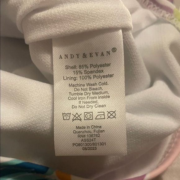 Andy & Evan Girls' Multicolor Tropical One-Piece Swimsuit - Picture 6 of 6